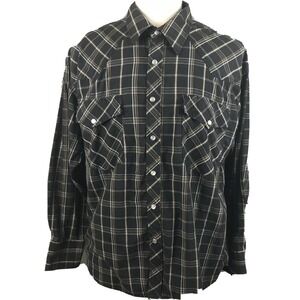 Renegade Cowboy Western Shirt Size Large Pearl Snaps Rodeo Style Plaid Farm‎